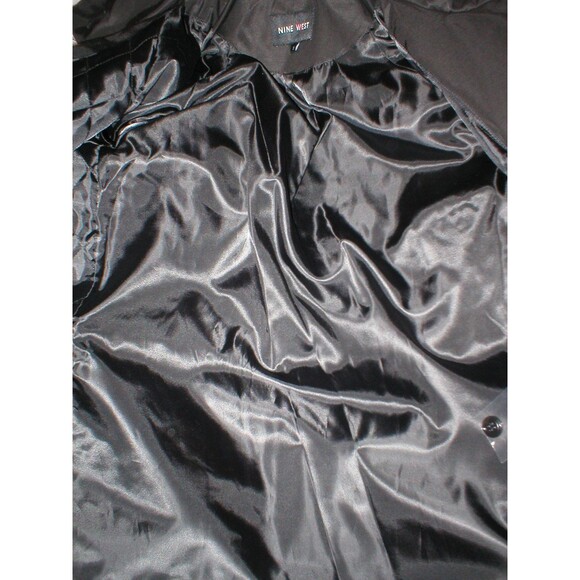 New NWT Nine West Black Womens Small Jacket Knit Cuffs Removable Hood S Buttons - Picture 2 of 12